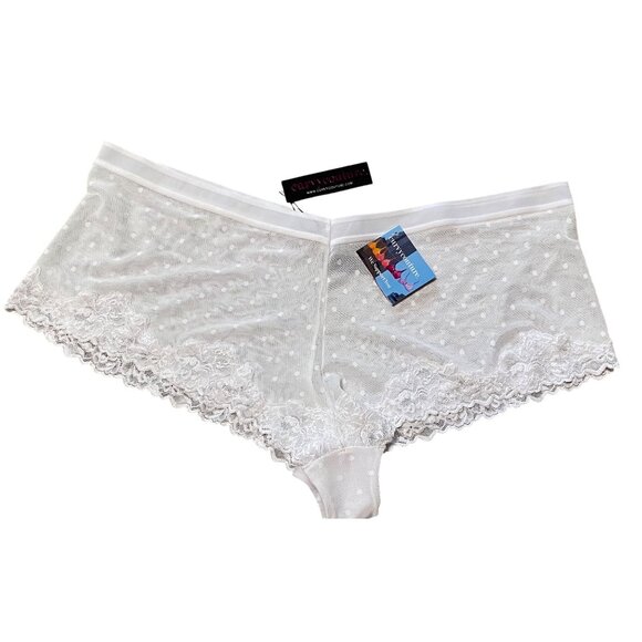 Curvy Couture Underwear Women Plus 3X Panty Sheer Boyshorts  Whisper Cheeky - Picture 1 of 4